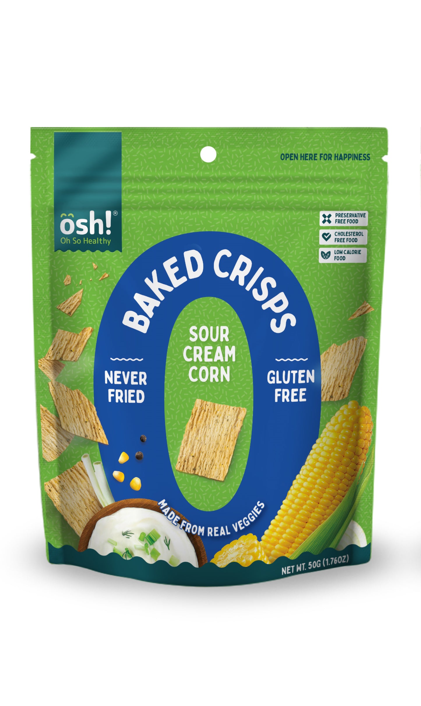 Oh So Healthy! Sour Cream Corn Baked Crisps 50g