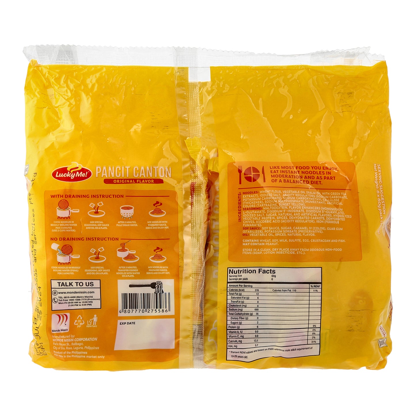 Lucky Me! Pancit Canton Original 6x60g