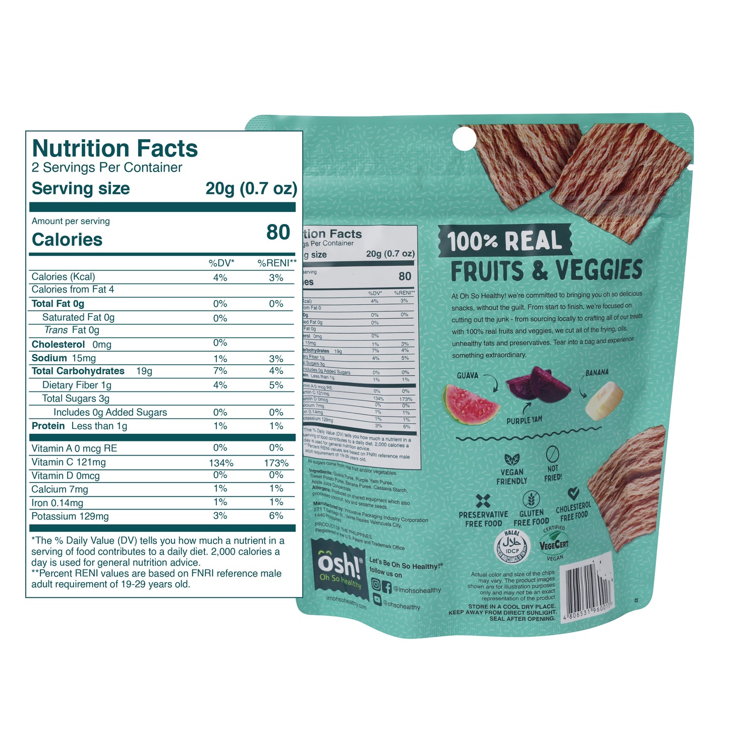 Oh So Healthy! Guava Purple Yam Banana Fruit Crisps 40g