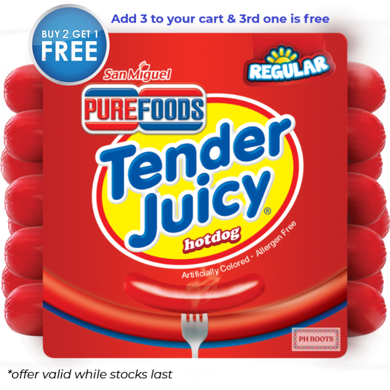 San Miguel Purefoods Tender Juicy Hotdog 12oz (Expiring 18 July 2025)