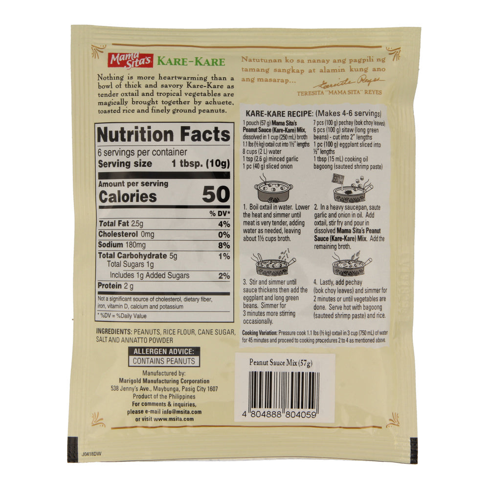 Mama Sita's Kare-Kare (Peanut Sauce) Mix 57g