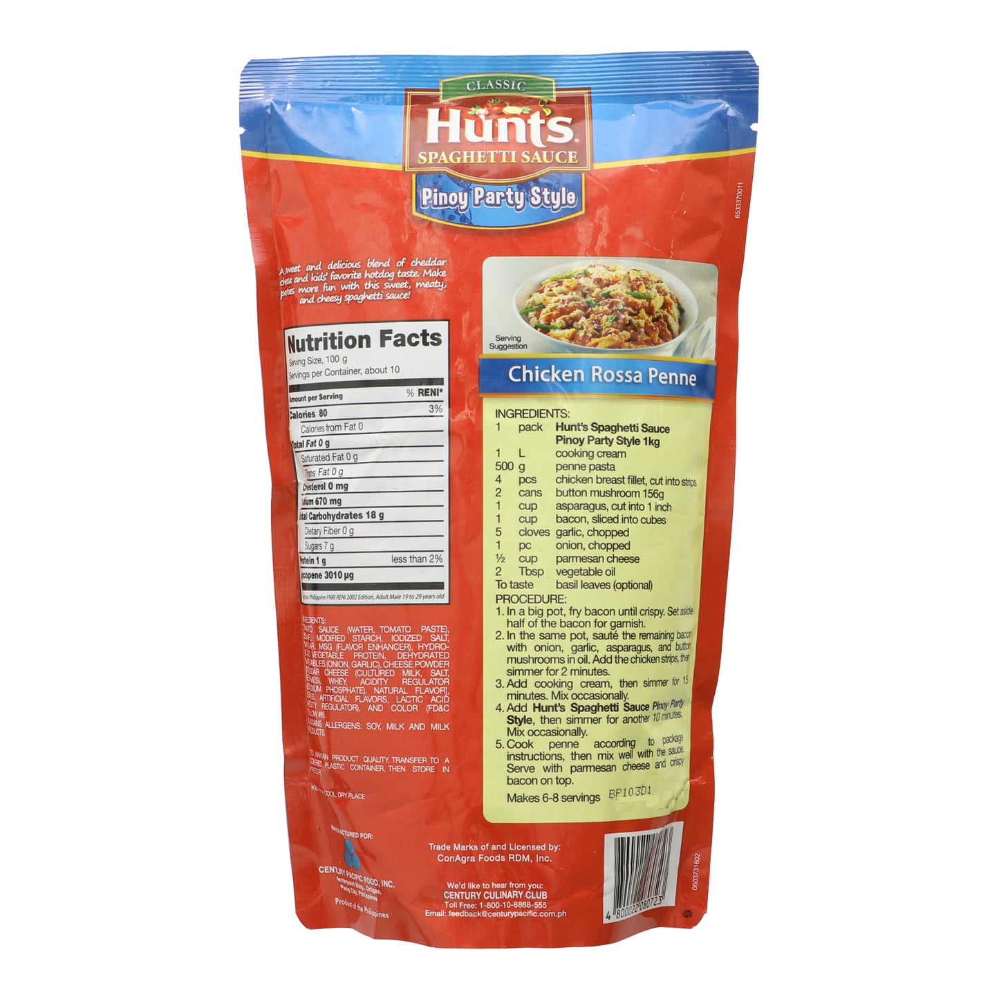 Hunt's Spaghetti Sauce Pinoy Party Style 1kg