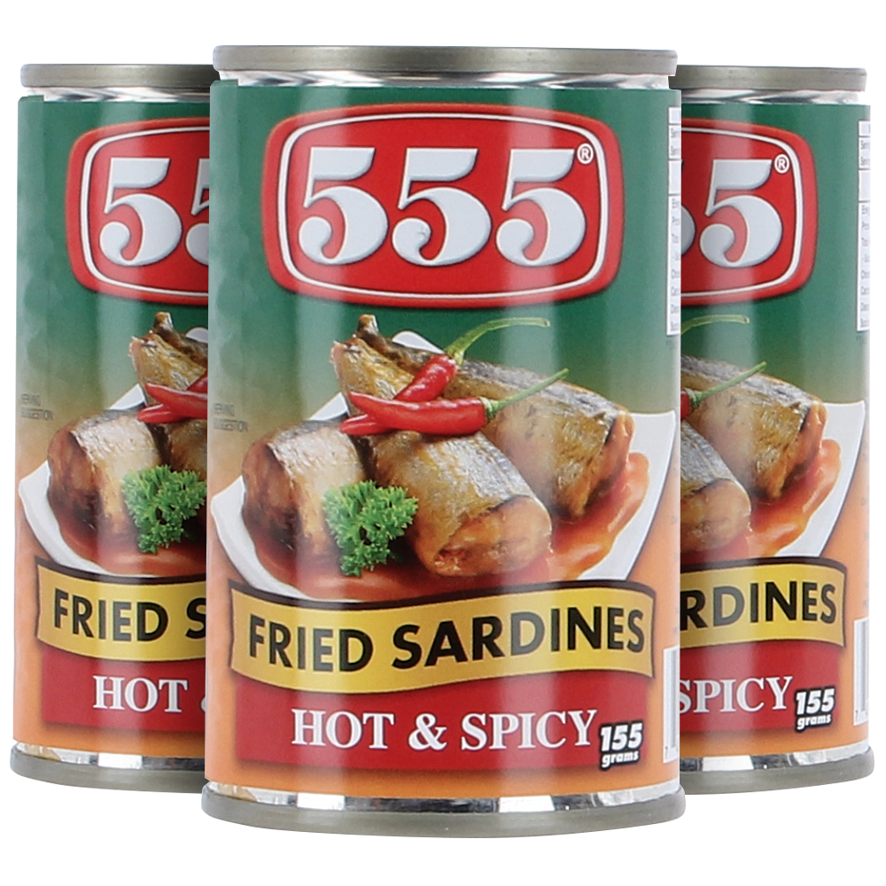 555 Fried Sardines Hot & Spicy 155g