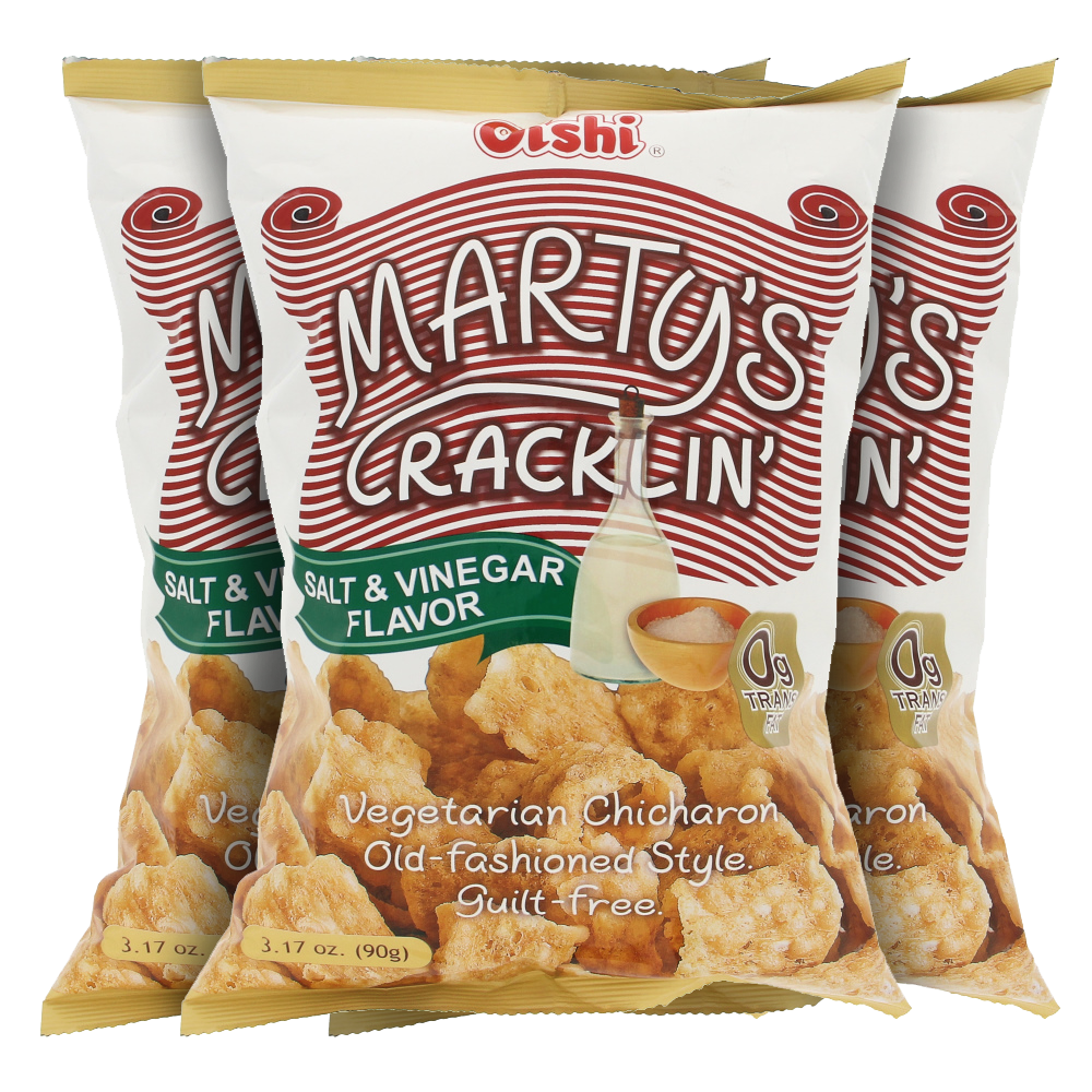 Oishi Marty's Salt & Vinegar Cracklin' Vegetarian Chicharon 90g