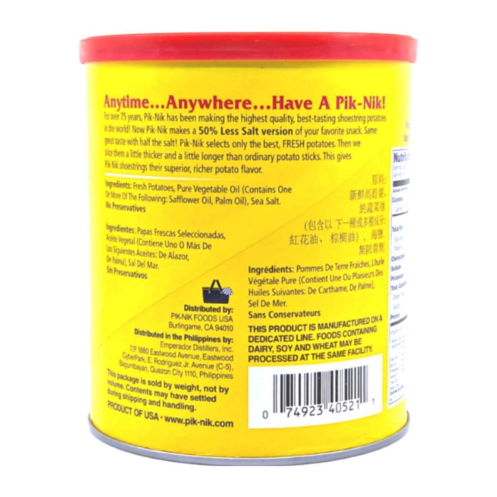 Pik-Nik 50% Less Salt Shoestring Potatoes 4oz