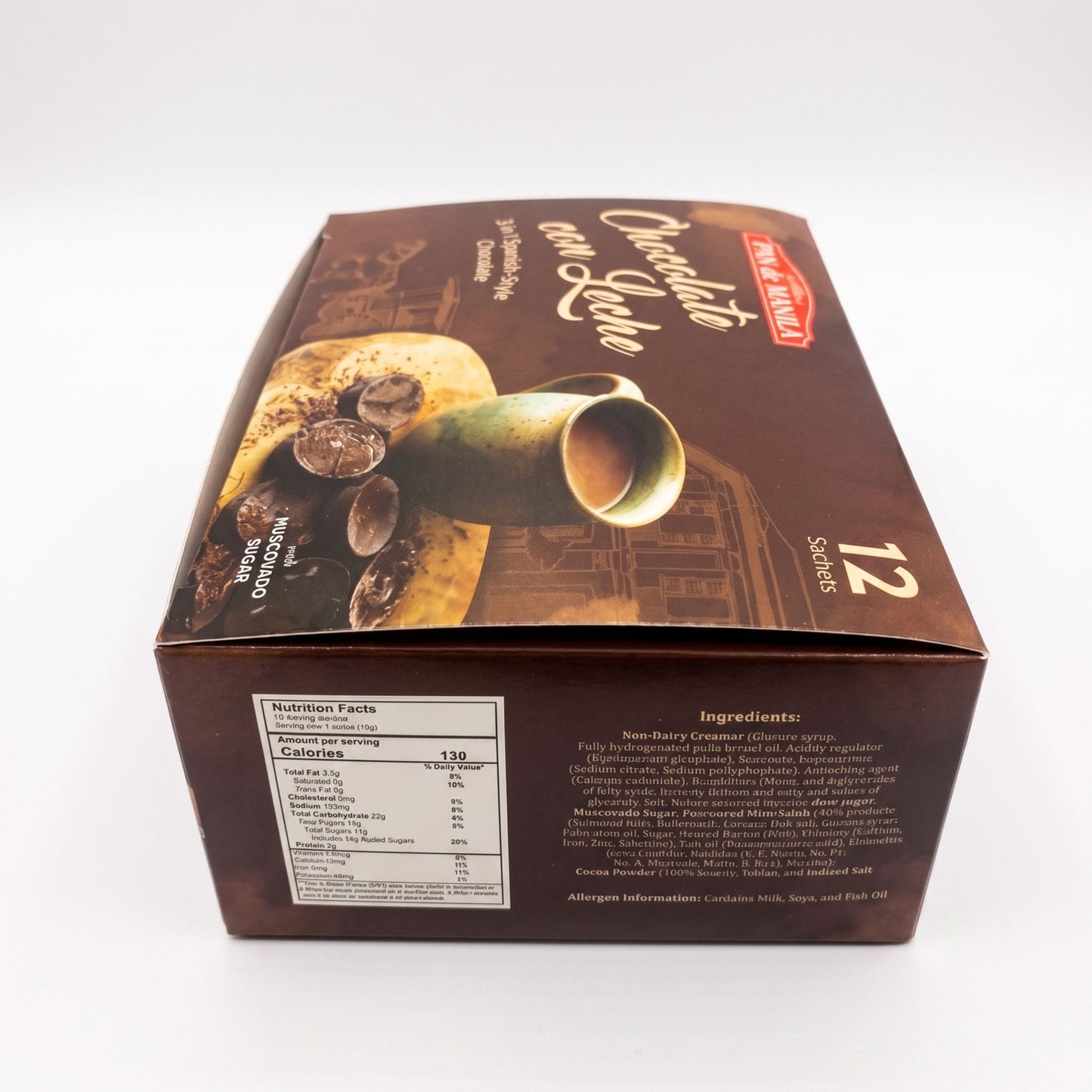 Pan de Manila Chocolate Con Leche 12 sachets x 30g