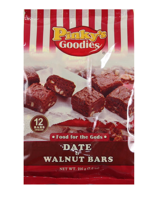 Pinky's Goodies Food for the Gods Date & Walnut Bars 216g