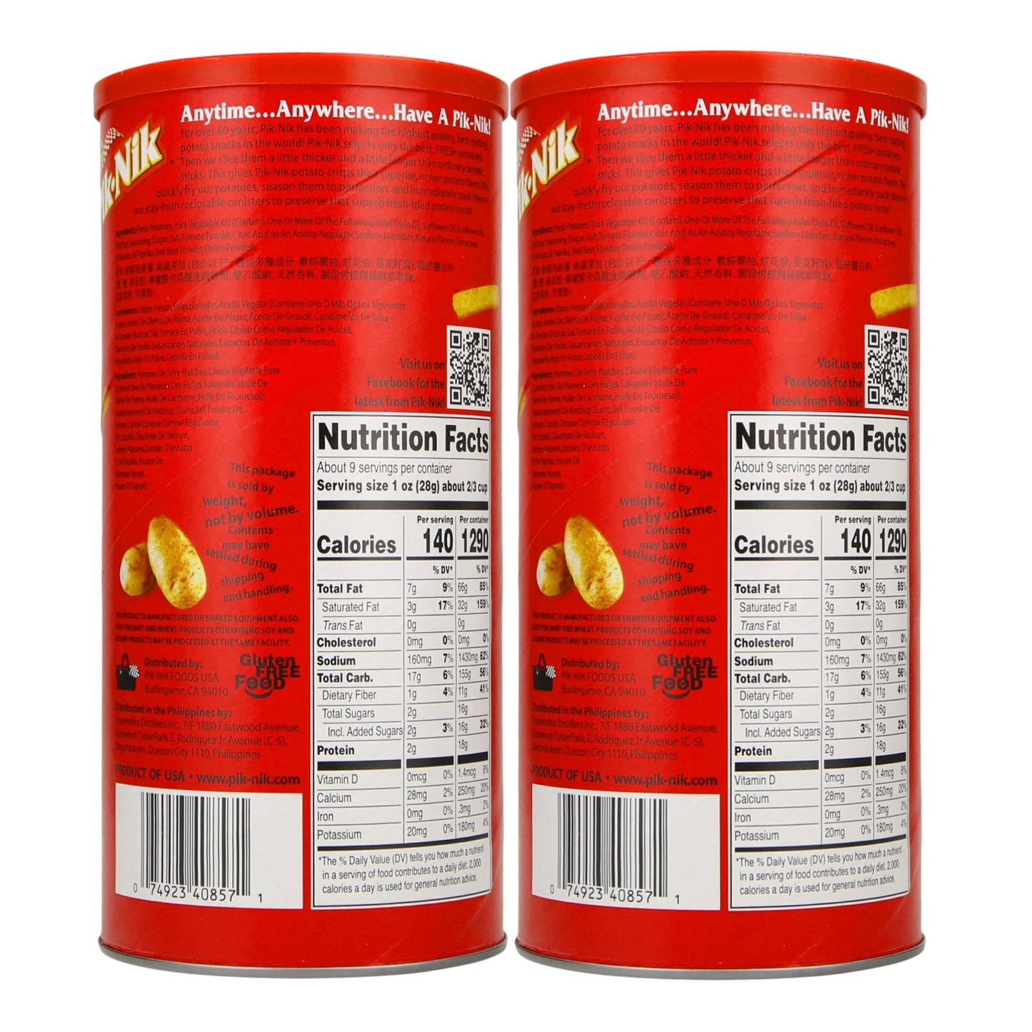 Pik-Nik Super Value Party Bundle 4 (2 x Ketchup Fries 9oz)