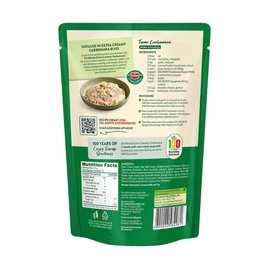 Del Monte Carbonara Style Spaghetti Sauce 400g