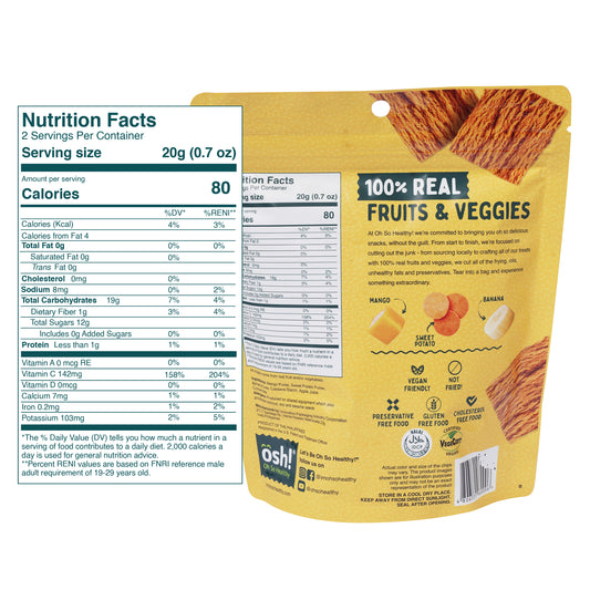 Oh So Healthy! Mango Sweet Potato Banana Fruit Crisps 40g