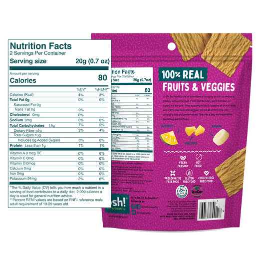 Oh So Healthy! Jackfruit Pineapple Banana Fruit Crisps 40g