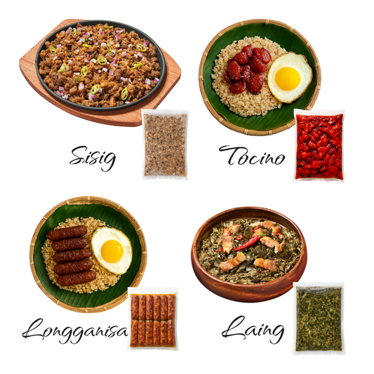 PH Roots Party Pack A (4 x 1kg Assortment: Sisig + Tocino + Longganisa + Laing)