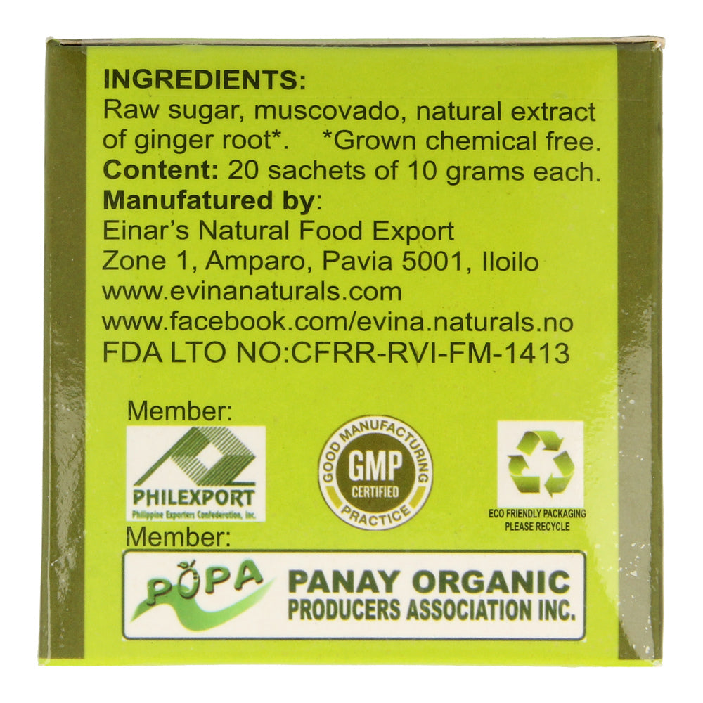 Evina Naturals Ginger Original Instant Herbal Tea (20 sachets) 200g
