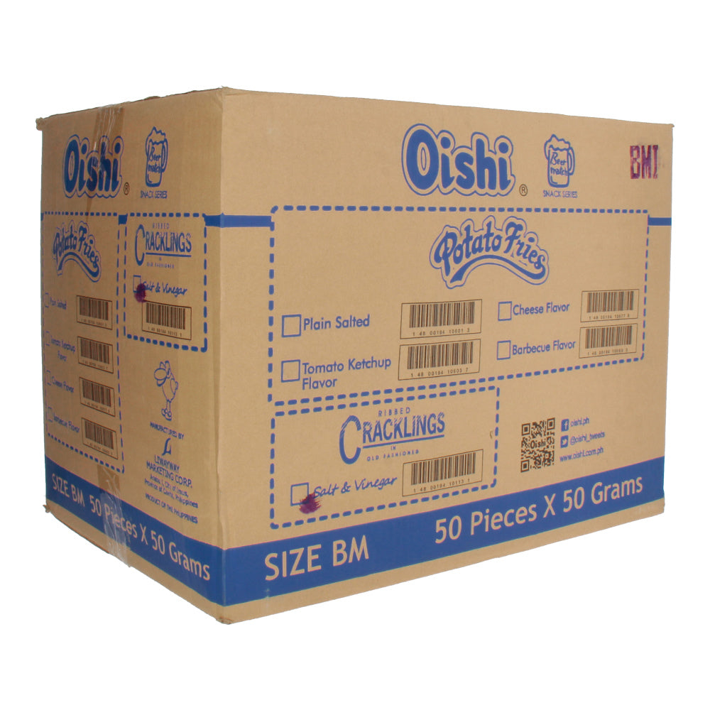 Oishi Ribbed Cracklings in Old Fashioned Salt & Vinegar 50g