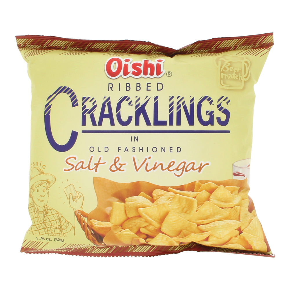 Oishi Ribbed Cracklings in Old Fashioned Salt & Vinegar 50g