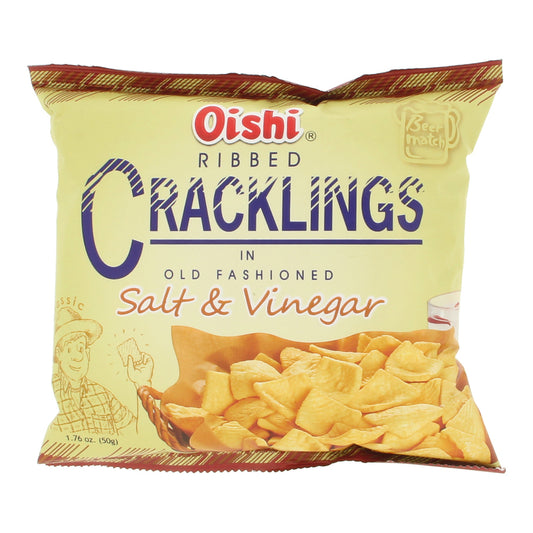 Oishi Ribbed Cracklings in Old Fashioned Salt & Vinegar 50g