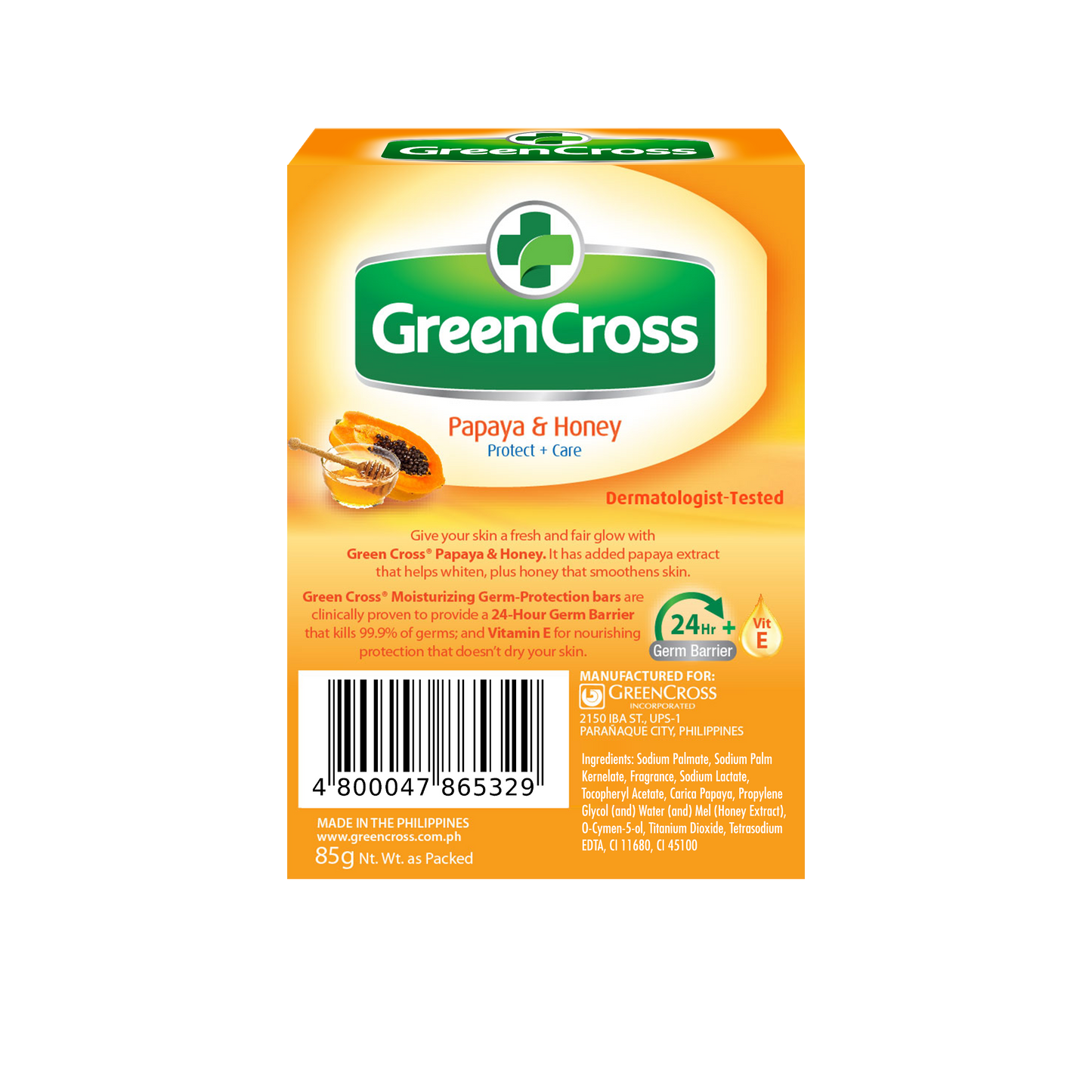 Green Cross Moist Protection Bar Papaya & Honey 85g